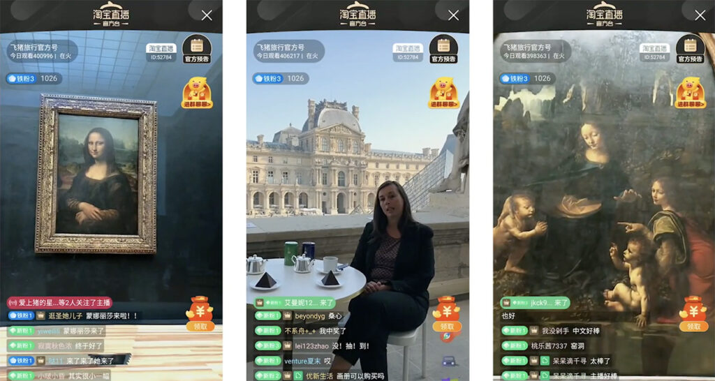 Louvre's partnership with Fliggy offered users a livestreamed tour of the museum. Image: Fliggy