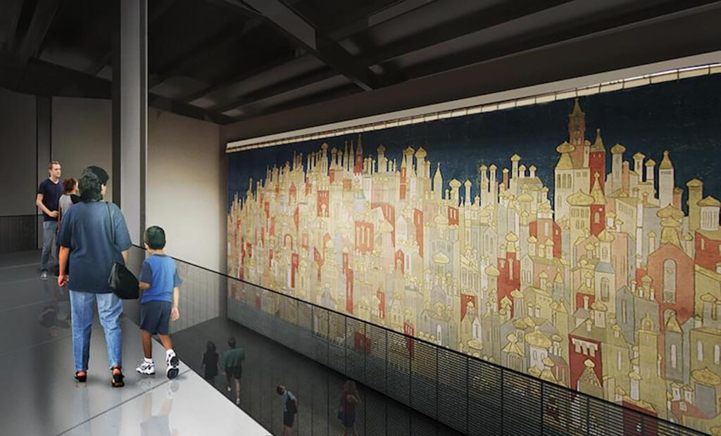 The new location will have the space to display rarely seen items from the collection, such as this 15-metre-wide theatrical backcloth designed by Natalia Goncharova for the 1926 Ballets Russes London production of Stravinsky’s Firebird.